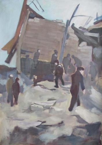 03-syrisches-Krankenhaus-2016-Acryl-auf-Papier-100x70cm