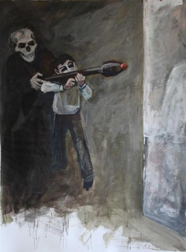 06-Lernen-2017-Acryl-auf-Papier-150x115cm