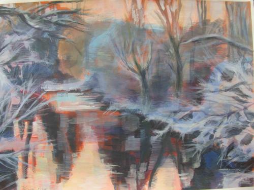 05-Winterabend-2013-Acryl-auf-Papier-50x70cm-Privatbesitz