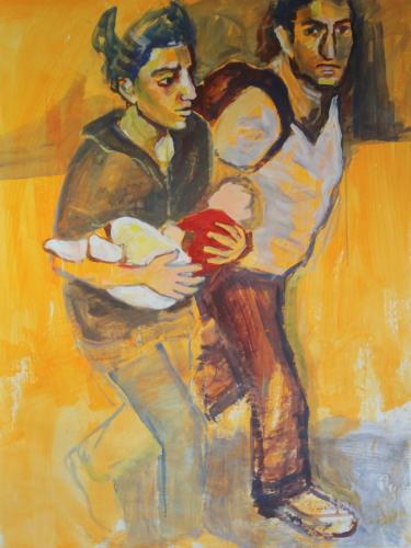 Flucht-13-Lass-dich-ansehen-2017-Acryl-auf-Papier-150x111cm