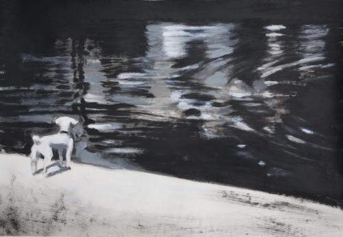 Les-vacances-de-monsieur-hulot-1-Acryl-papier-50x70cm-Privatbesitz